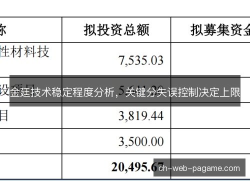 金廷技术稳定程度分析，关键分失误控制决定上限